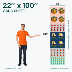 a large sheet with customizable design options, showing size and layout flexibility.