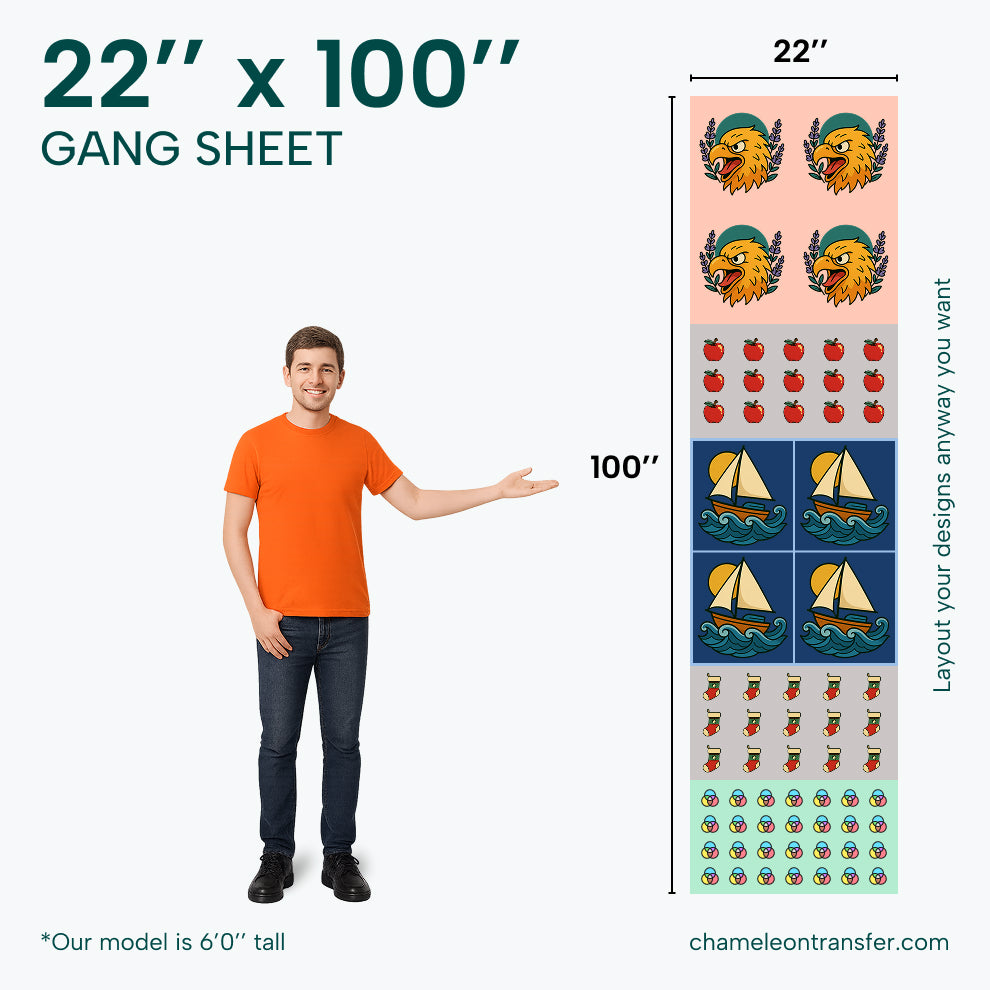 a large sheet with customizable design options, showing size and layout flexibility.